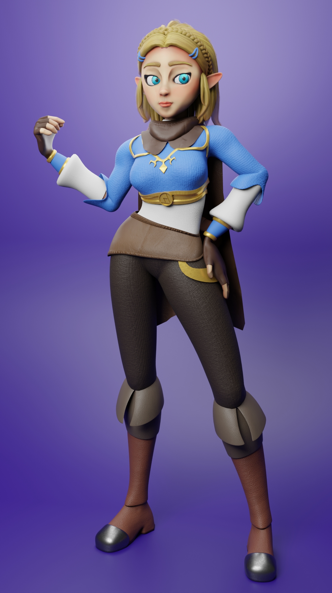 Render de personaje estilo Zelda